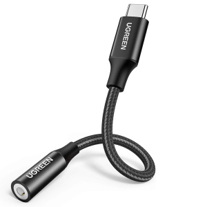 Adaptor Audio Type-C la Jack 10cm, Ugreen AV142, Negru - Img 1