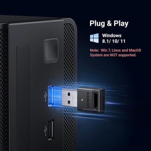 Adaptor, Bluetooth, USB, Plug&Play, Design Compact, Ugreen CM591, Negru - Img 4
