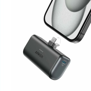 Baterie Externa 5000mAh 22.5W cu Conector USB-C, Incarcare Rapida Compacta, Anker Nano A1653H11, Negru