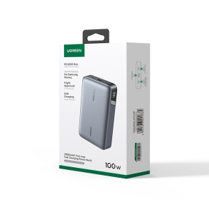 Baterie Externa cu Display Digital, 20000mAh, USB, Type-C, 100W, 5V/3A, Ugreen PB720, Negru - Img 7