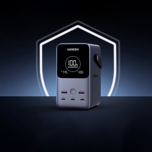 Baterie Externa cu Display Digital, 48000mAh, 2x USB, 3x Type-C, 300W, QC, PD, 5V/3A, Ugreen PB770 - Gri - Img 6