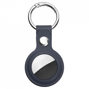 Breloc pentru Apple AirTag din piele, Skyddar Leather Tag - Albastru