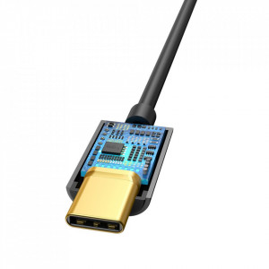 Cablu adaptor audio Type-C la Jack 3.5mm, Baseus L54 (CATL54-01) - Negru - Img 5