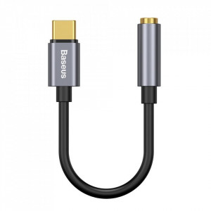 Cablu adaptor audio Type-C la Jack 3.5mm, Baseus L54 (CATL54-0G) - Gri inchis - Img 1