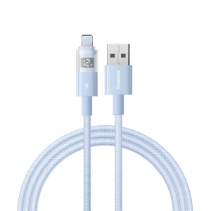 Cablu de Date cu Afisaj Digital, USB la Lightning, 2.4A, 2m - Baseus Display 2 (P10382700311-01) - Galaxy Blue