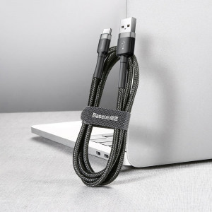 Cablu de Date USB Type-C, 2A, 3m, Baseus Cafule - Gri Inchis - Img 6