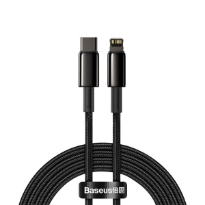 Cablue de Date Type-C la Lightning 20W, Fast Charging, 1m, Baseus Tungsten Gold, Negru