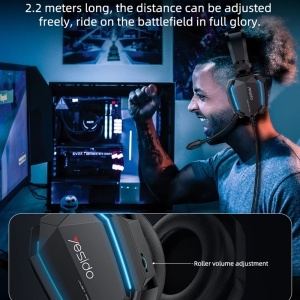 Casti Gaming, Surround 3D, RGB, Jack 3.5mm, USB, Mic, Yesido, Negru - Img 5