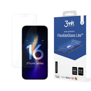 Folie pentru iPhone 16 Pro din silicon, 3mk FlexibleGlass, Transparent