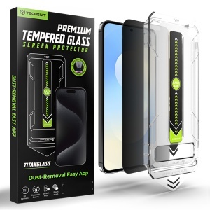 Folie pentru Samsung Galaxy S25 FE / A57 5G, sticla securizata, Sistem montare, Protectie 9H, set cu sticker, TitanGlass CrystalHD, Privacy
