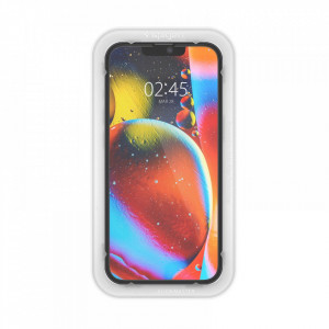Folie sticla iPhone 13 / 13 Pro / iPhone 14, ALM Glas (2xPack) Spigen - Negru - Img 7