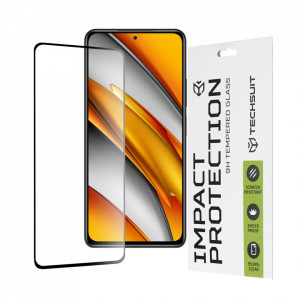 Folie Xiaomi Poco F3, ce acopera tot ecranul 111D, Techsuit - Negru - Img 1