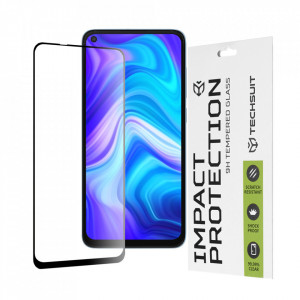 Folie Xiaomi Redmi Note 9, ce acopera tot ecranul 111D, Techsuit - Negru