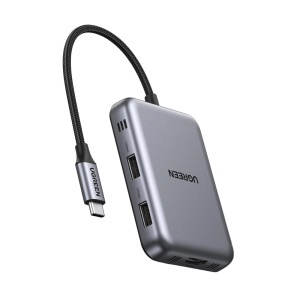 Hub 7in1, USB-C, USB, HDMI, SD/TF, PD100W, 10Gbps, 4K, Ugreen - Gri - Img 3