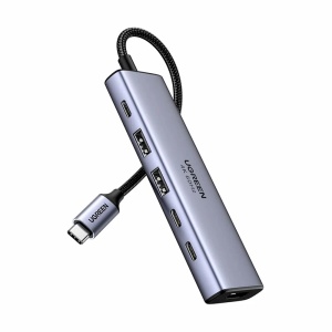 Hub USB-C la 3x Type-C, 2x USB3.2, HDMI, PD100W, 10 Gbps, 4K@60Hz, Ugreen, Gri