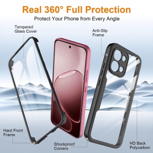 Husa 360° Oppo A6 Pro 5G, Fata spate, [Pachet 360°] ColorVerse, set cu sticker, Negru - Img 2