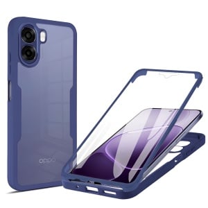 Husa 360° Oppo A6x 4G / 5G, Husa Fata spate, Antisoc, set cu sticker, [Pachet 360°] ColorVerse, Albastru