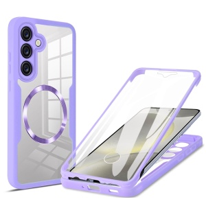 Husa 360° Samsung Galaxy S25 Plus, SKYDDAR INNOVATION, [Pachet 360°] ColorVerse MagSafe, set cu sticker, Mov
