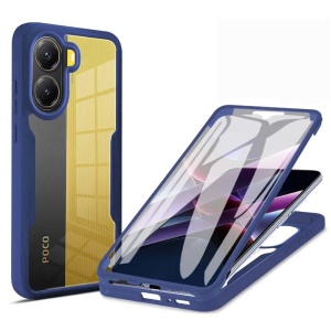 Husa 360° Xiaomi Poco X7 Pro, SKYDDAR INNOVATION, [Pachet 360°] ColorVerse, Albastru, set cu sticker