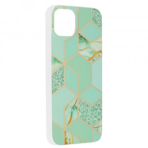 Husa Apple iPhone 14 Plus Marble Series, Techsuit - Green Hex - Img 2