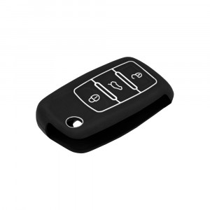 Husa cheie silicon VW Passat (B5, B6)/Skoda/Seat - Negru/Alb - Img 4