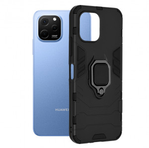 Husa Huawei nova Y61 cu inel, Techsuit Silicone Shield - Negru - Img 1