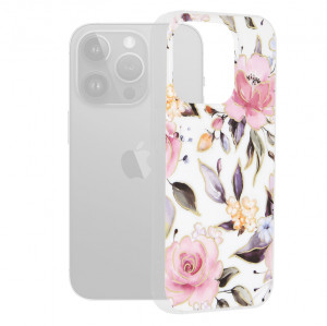 Husa iPhone 15 Pro Marble Series, Techsuit - Chloe White - Img 7