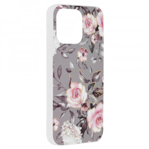 Husa iPhone 15 Pro Max Marble Series, Techsuit - Bloom of Ruth Gray - Img 6