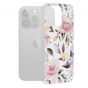 Husa iPhone 15 Pro Max Marble Series, Techsuit - Chloe White - Img 7