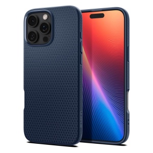 Husa iPhone 16 Pro flexibila, Spigen Liquid Air - Bleumarin