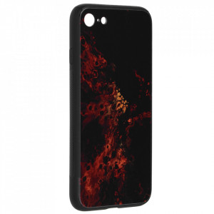 Husa iPhone 7 cu sticla securizata, Techsuit Glaze - Red Nebula - Img 2
