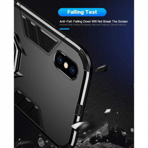 Husa iPhone XS Max cu inel, Techsuit Silicone Shield - Negru - Img 3