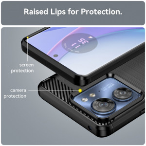 Husa Motorola Edge 40 Techsuit Carbon Silicone - Negru - Img 3