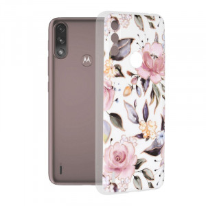 Husa Motorola Moto E7 Power / E7i Power Marble Series, Techsuit - Chloe White