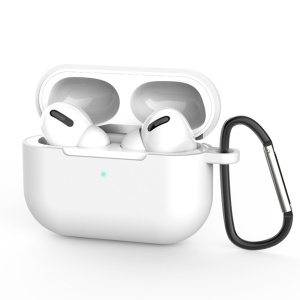 Husa pentru AirPods Pro 3 din silicon, Carabina Prindere, Protectie 360°, Slim, Skyddar Silicone Case, Alb