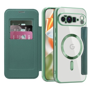 Husa pentru Google Pixel 10 Pro XL tip carte, SKYDDAR INOVATION, SmartMag Book, Magsafe, RFiD, Suport Carduri, set cu sticker, Verde