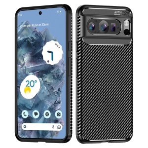 Husa pentru Google Pixel 9 Pro, SKYDDAR INNOVATION, CarbonFiber, Antisoc, Negru, set cu sticker