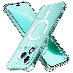 Husa pentru Honor 400 Lite, SKYDDAR INNOVATION, Shockproof MagSafe, Transparenta, set cu sticker