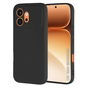 Husa pentru Honor 600 din Silicon Catifelat, Antisoc, set cu sticker, SoftElegance, Negru