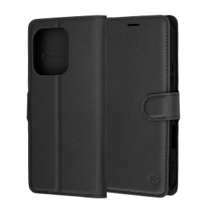 Husa pentru Honor 600 Lite tip Carte, cu Portofel Interior, Finisaje Premium, set cu sticker, Leather Folio, Negru - Img 6