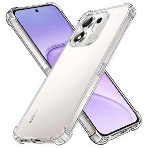 Husa pentru Honor 600 Smart din Silicon Slim, Margini Antisoc, set cu sticker, Shockproof Clear Silicone, Transparenta