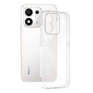 Husa pentru Honor 600 Smart din silicon transparent, set cu sticker, Clear Silicone, Transparenta