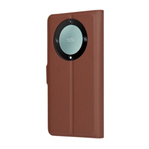 Husa pentru Honor Magic5 Lite tip Carte, cu Portofel Interior, Finisaje Premium, SKYDDAR Leather Wallet - Maro - Img 7