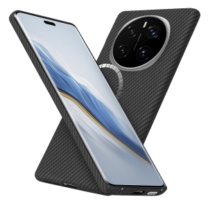 Husa pentru Honor Magic7 Pro, Antisoc, SKYDDAR INOVATION, Aramid Fibe Magsafe, set cu sticker, Negru