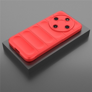 Husa pentru Honor Magic8 Lite, SKYDDAR INNOVATION, Magic Shield, din Silicon Mat, set cu sticker, Rosu - Img 6