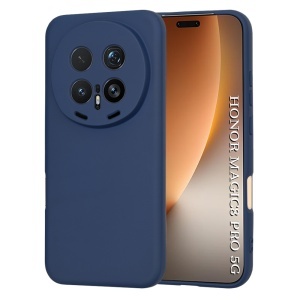 Husa pentru Honor Magic8 Pro, SKYDDAR INNOVATION, din Silicon Catifelat, SoftElegance, set cu sticker, Bleumarin