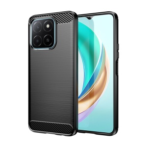 Husa pentru Honor X5b din Silicon Premium, Slim, cu textura Fibra Carbon - Negru
