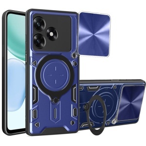 Husa pentru Honor X5c Plus, SKYDDAR INNOVATION, CamGuard Pro, Inel Magnetic, Protectie Camera, set cu sticker, Albastru