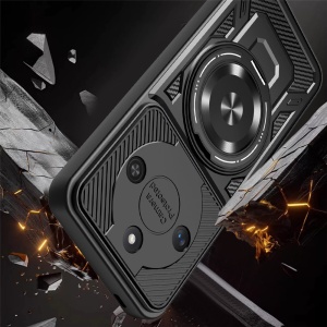 Husa pentru Honor X9c Smart, Inel Magnetic, Antisoc, set cu sticker, RuggedCam, Albastru - Img 3