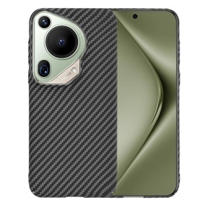 Husa pentru Huawei Pura 70 Ultra, SKYDDAR INNOVATION, textura carbon, Carbonite FiberShell, set cu sticker, Negru,